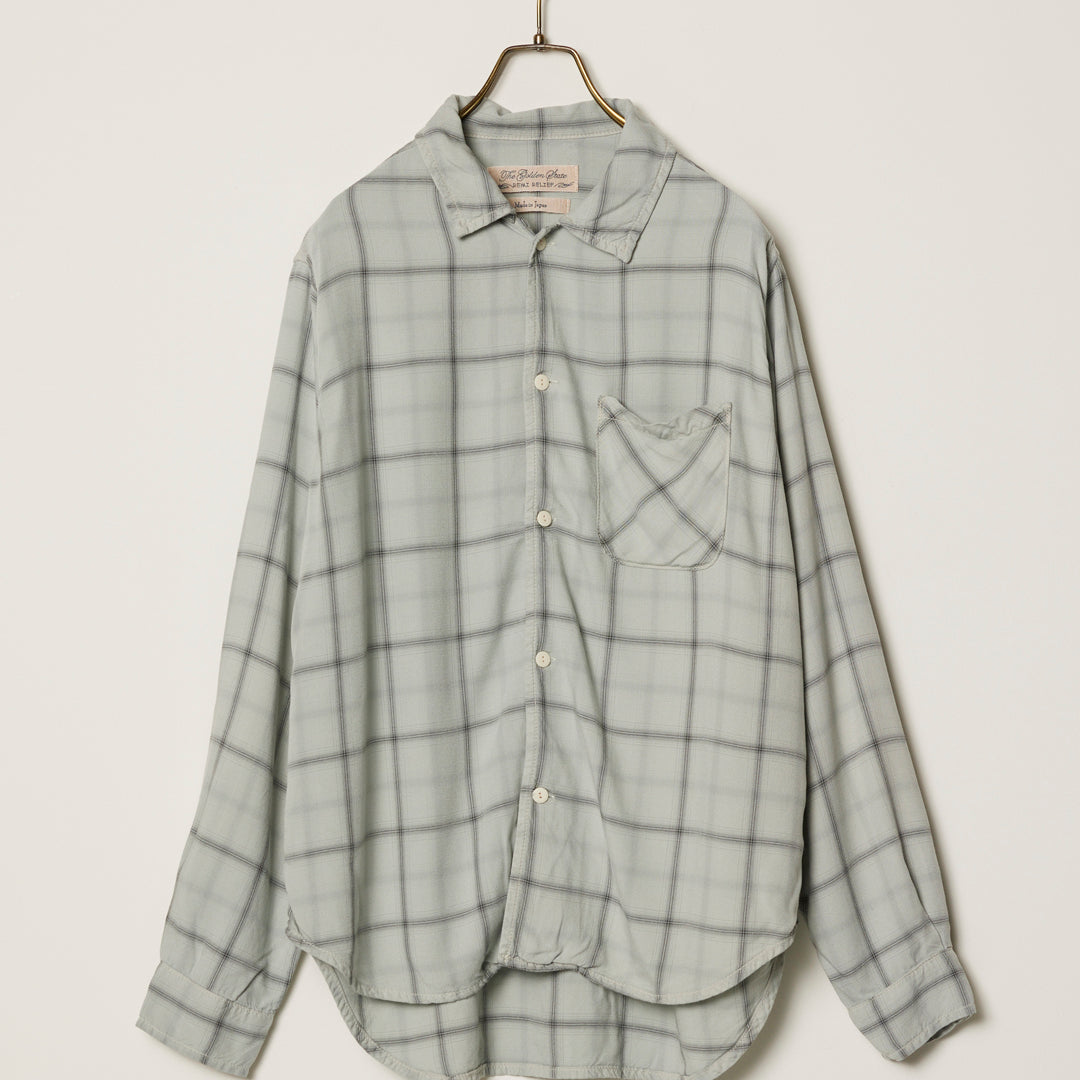 Rayon twill check shirt