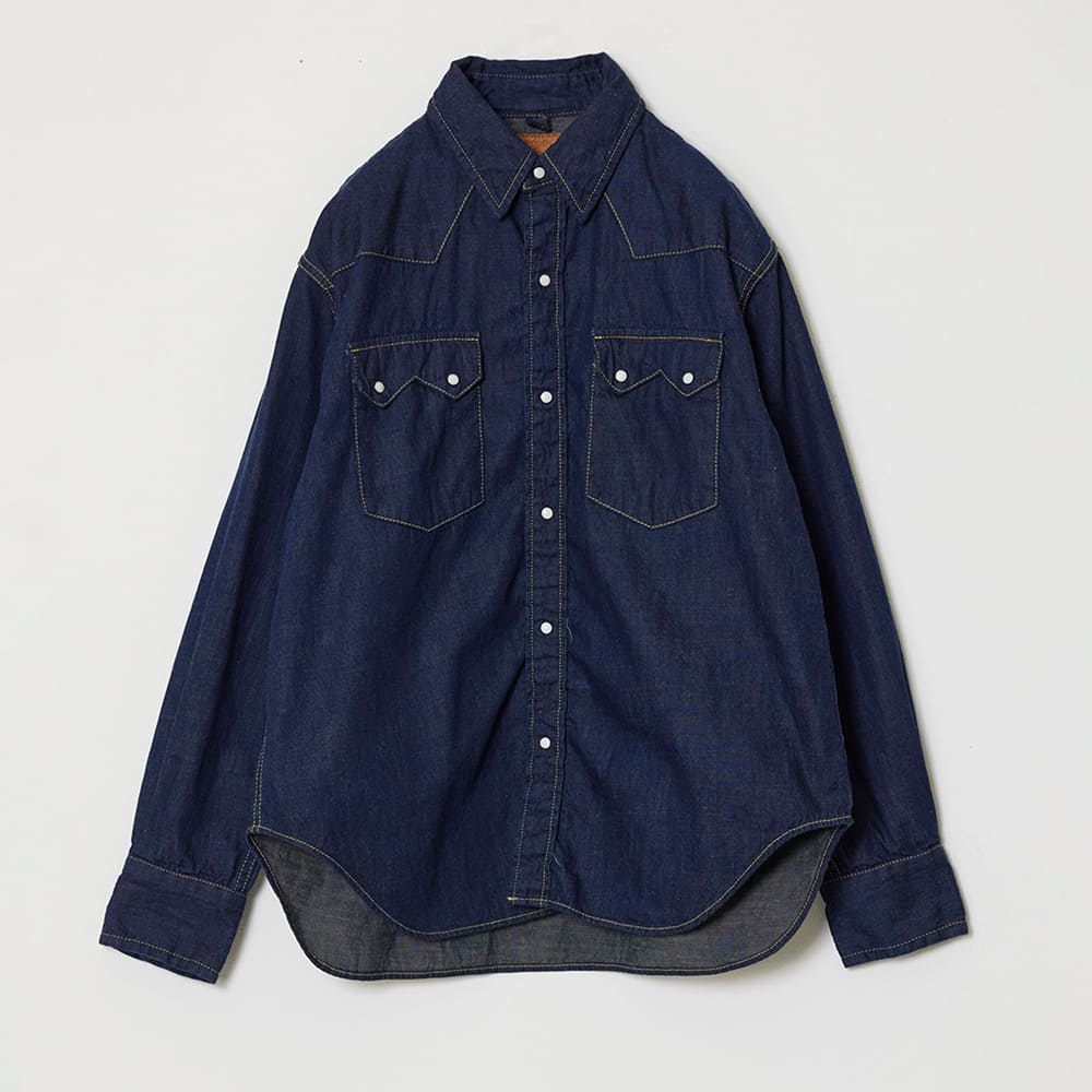 8.5oz DENIM WESTERN SHIRT(ノコギリ型フラップ)