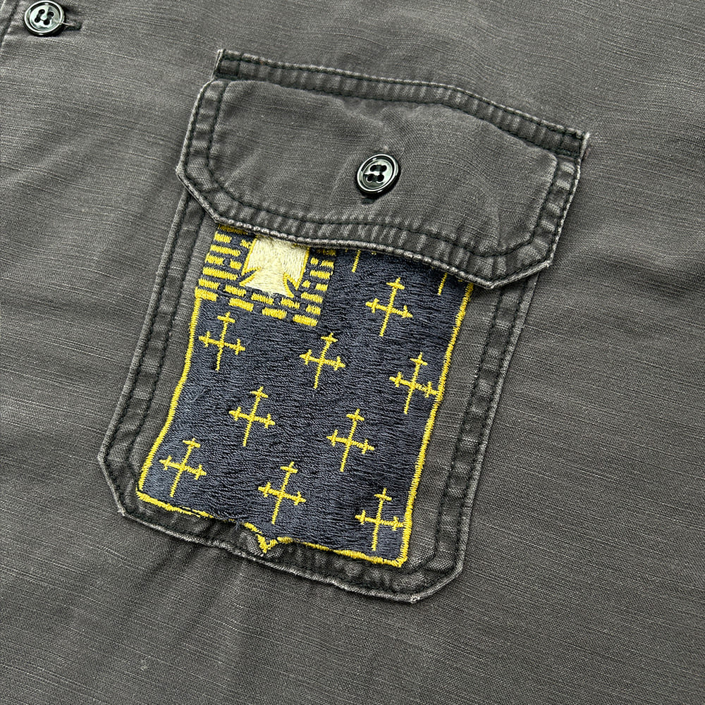 セレクト別注 REMI RELIEF レミレリーフ 刺繍 ミリタリーシャツ S REMI RELIEF（レミレリーフ公式サイト）Official Online Store