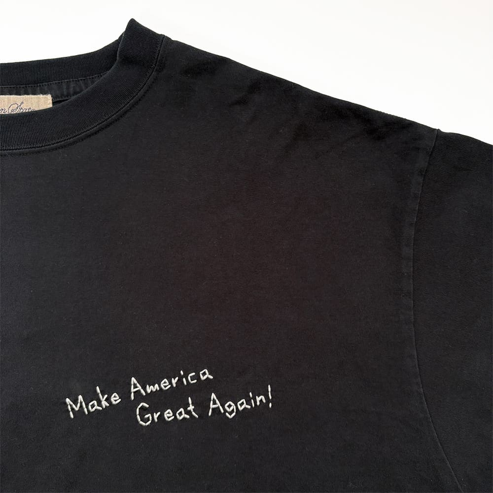 SP加⼯25/天竺T(刺繍：Make America Great Again！)
