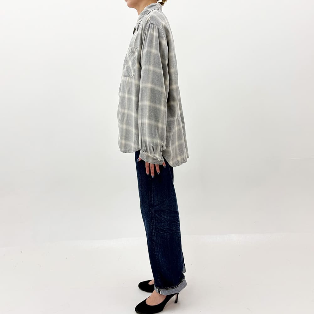 レーヨンオンブレーチェックシャツ