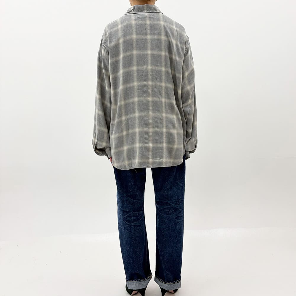 レーヨンオンブレーチェックシャツ