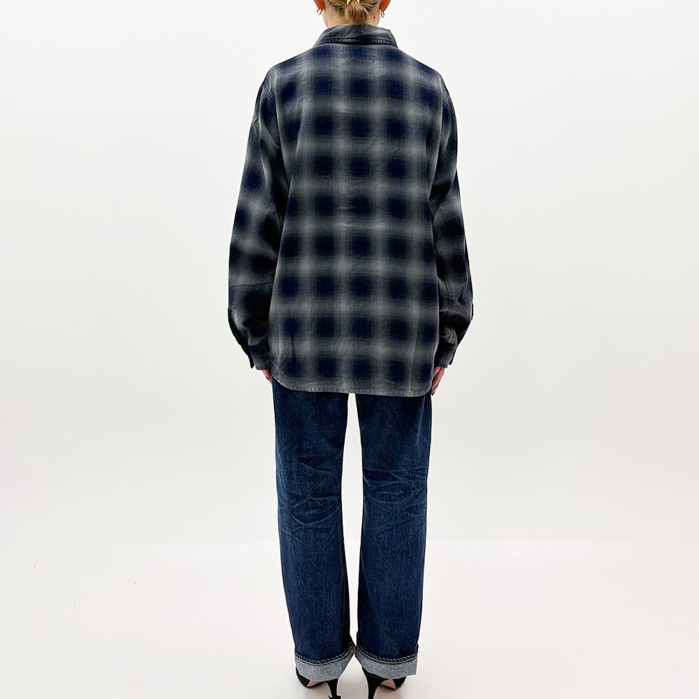REMI RELIEF Official Online Store / Indigo Ombre Check Shirt