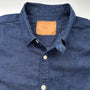 REMI RELIEF・レミレリーフ・8.5oz DENIM WESTERNSHIRT(チンストラップ) ONEWASH・襟画像