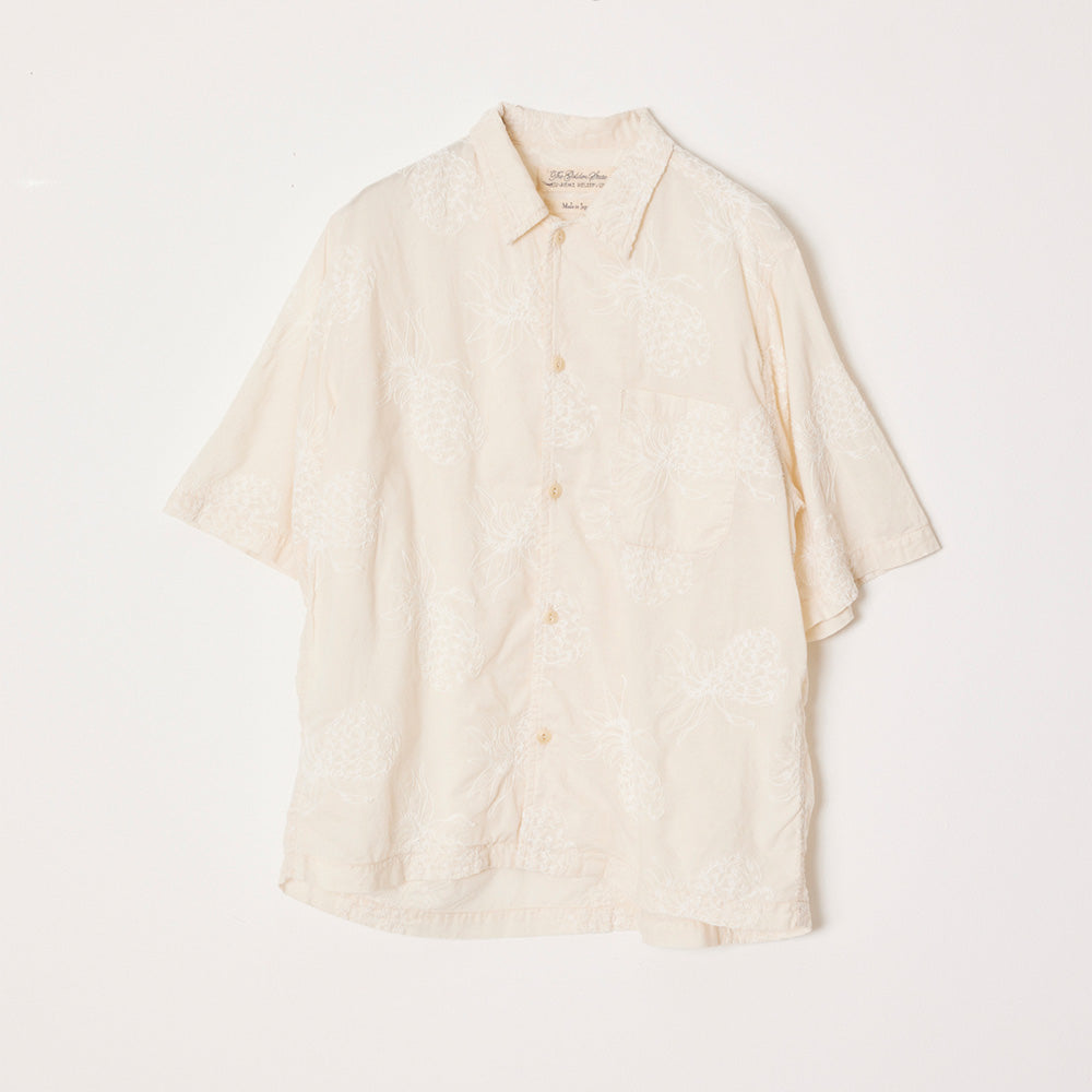 Aloha all-over embroidered S/S SHIRT (pineapple)