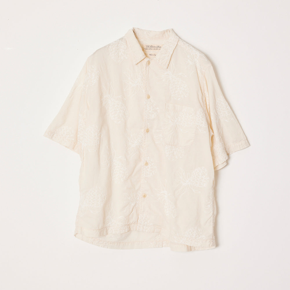 Aloha allover pattern embroidery S/S SHIRT (pineapple)
