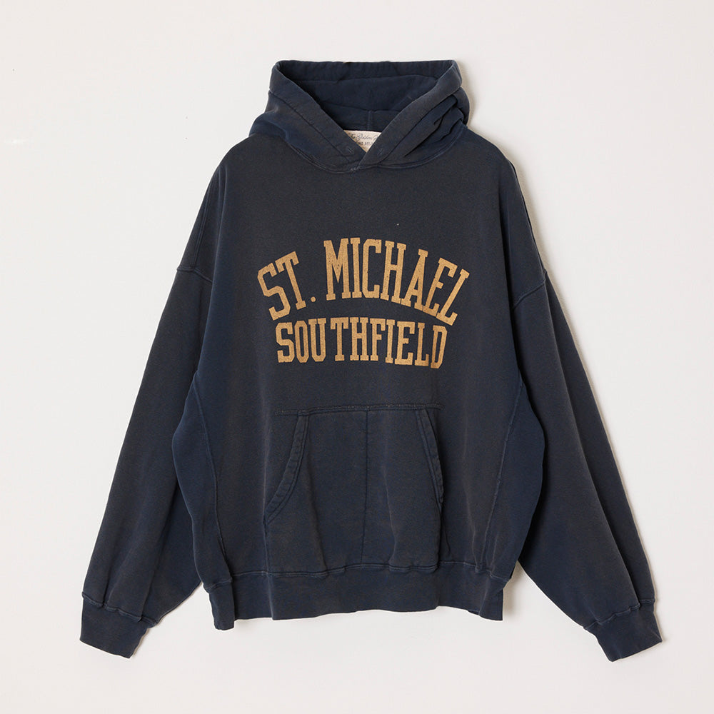 Tanned &amp; painted fleece hoodie (ST.MICHAEL)