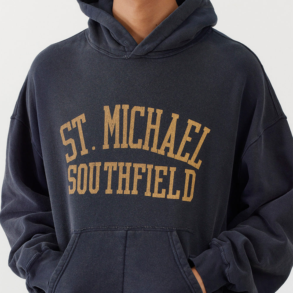 Tanned &amp; painted fleece hoodie (ST.MICHAEL)