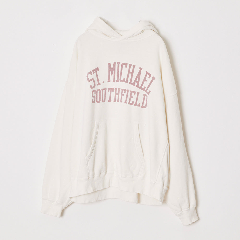 Tanned &amp; painted fleece hoodie (ST.MICHAEL)