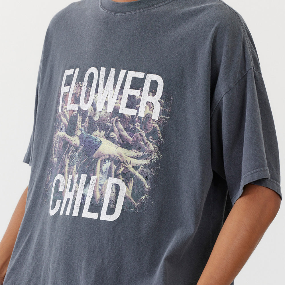 HARD SP가공 20/-천축 BIG 사이즈 T(FLOWER CHILD)