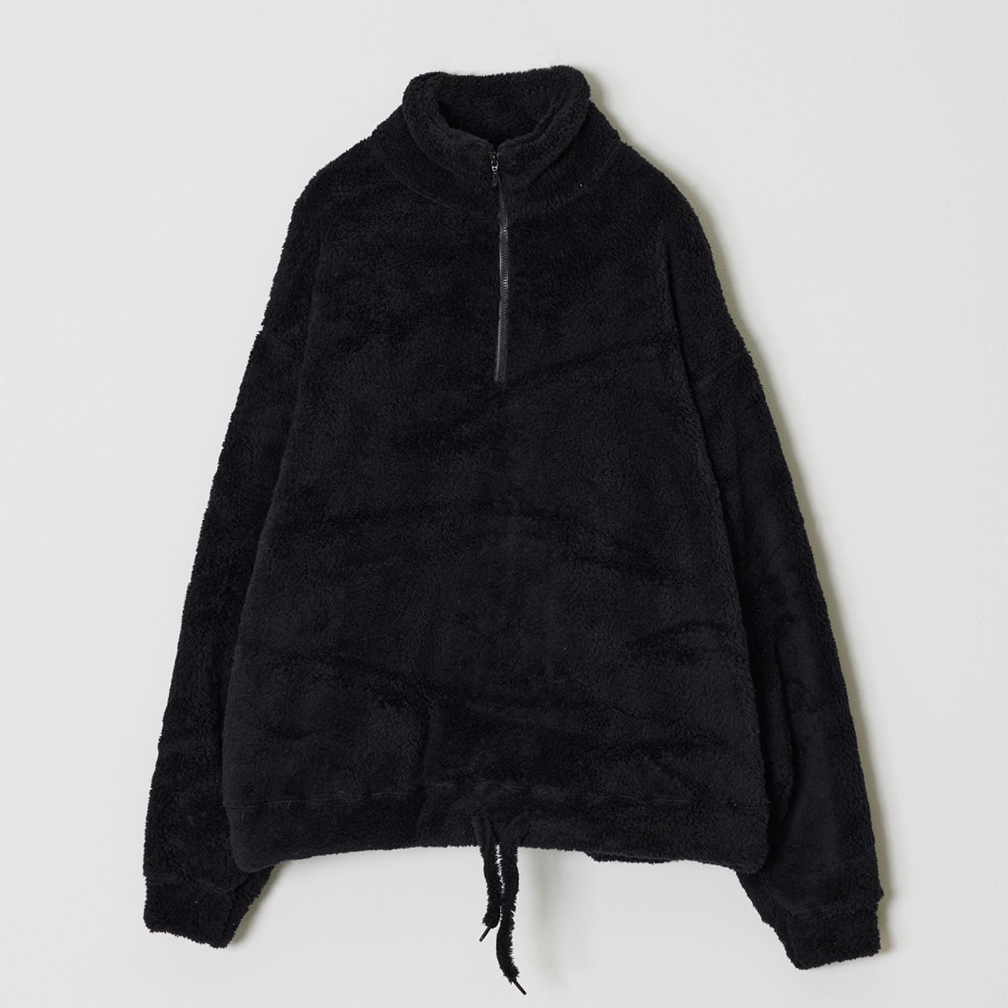 Shaggy fleece half ZIP crew