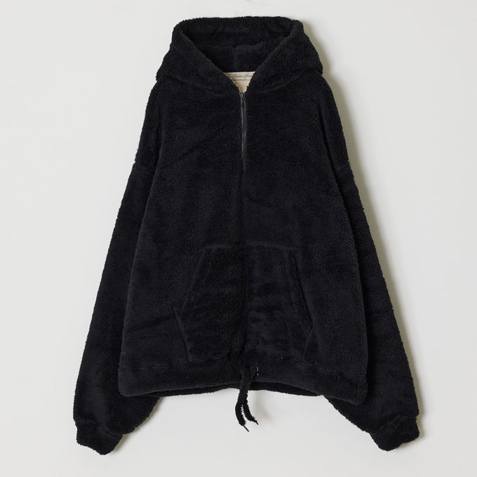 Shaggy fleece half zip hoodie