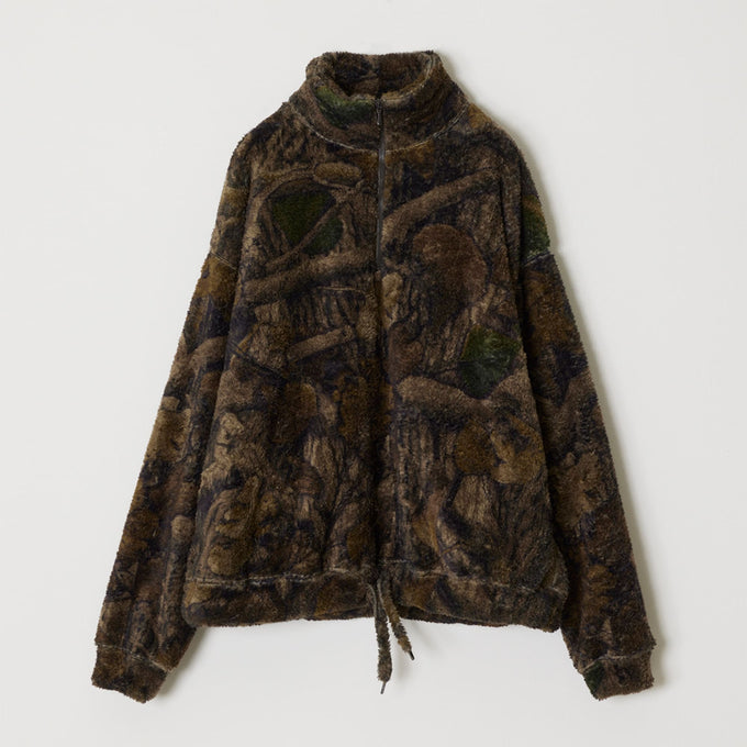 Shaggy fleece half ZIP crew (camouflage)