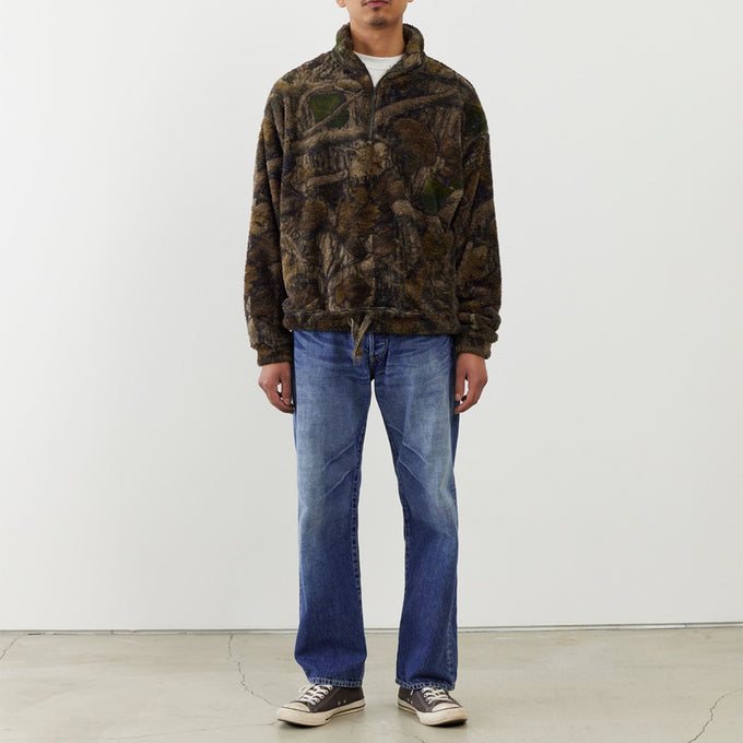 Shaggy fleece half ZIP crew (camouflage)