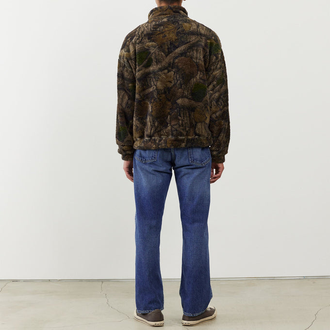 Shaggy fleece half ZIP crew (camouflage)