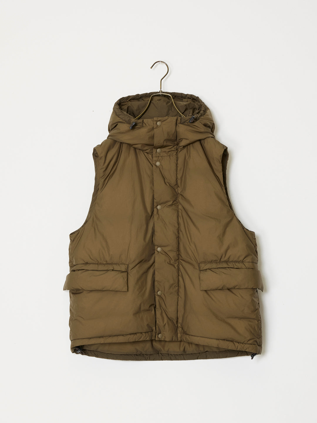 Ultra-lightweight nylon outdoor down vest and hoodie