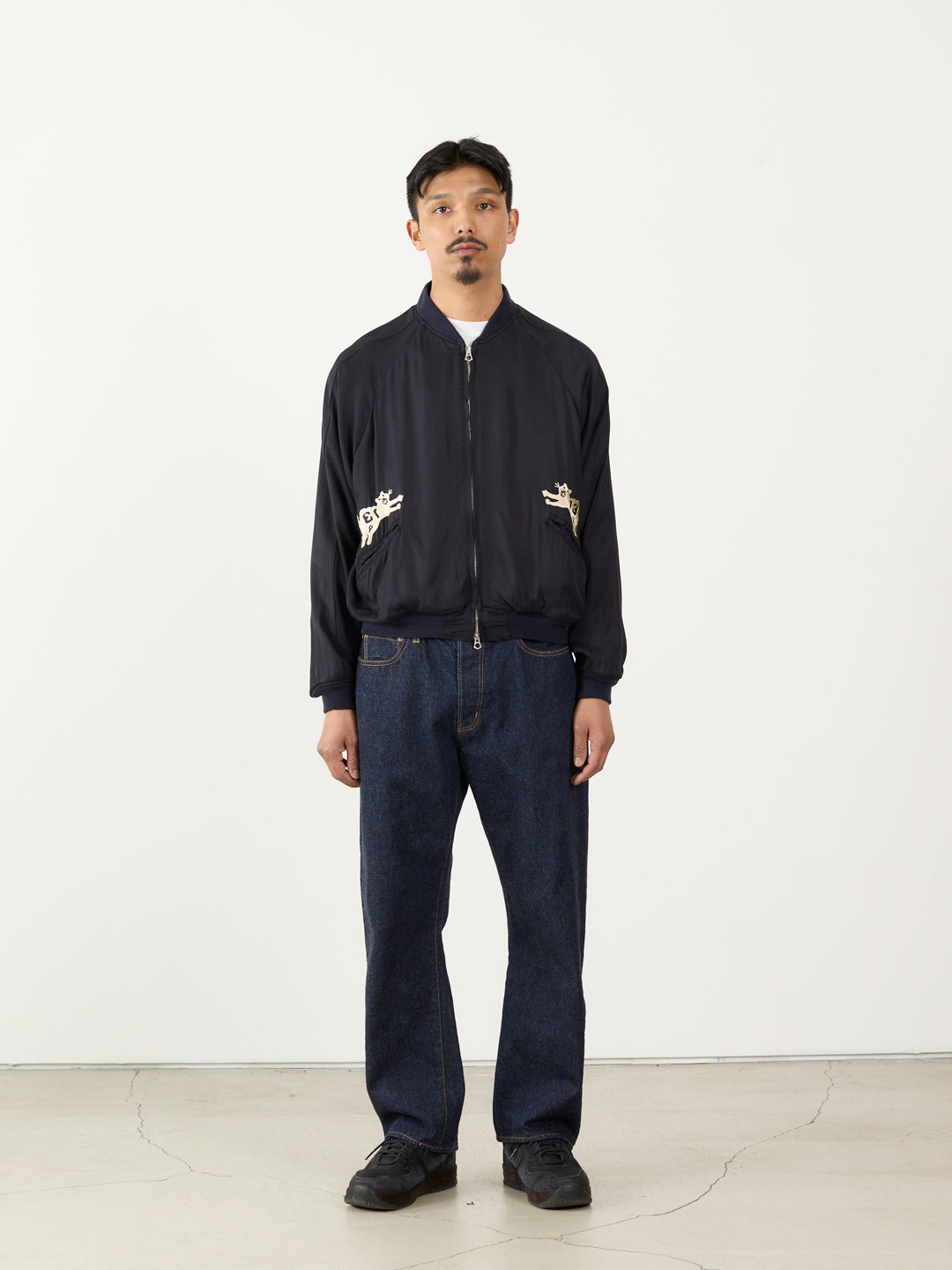 Rayon twill ska jacket (embroidery: tiger)