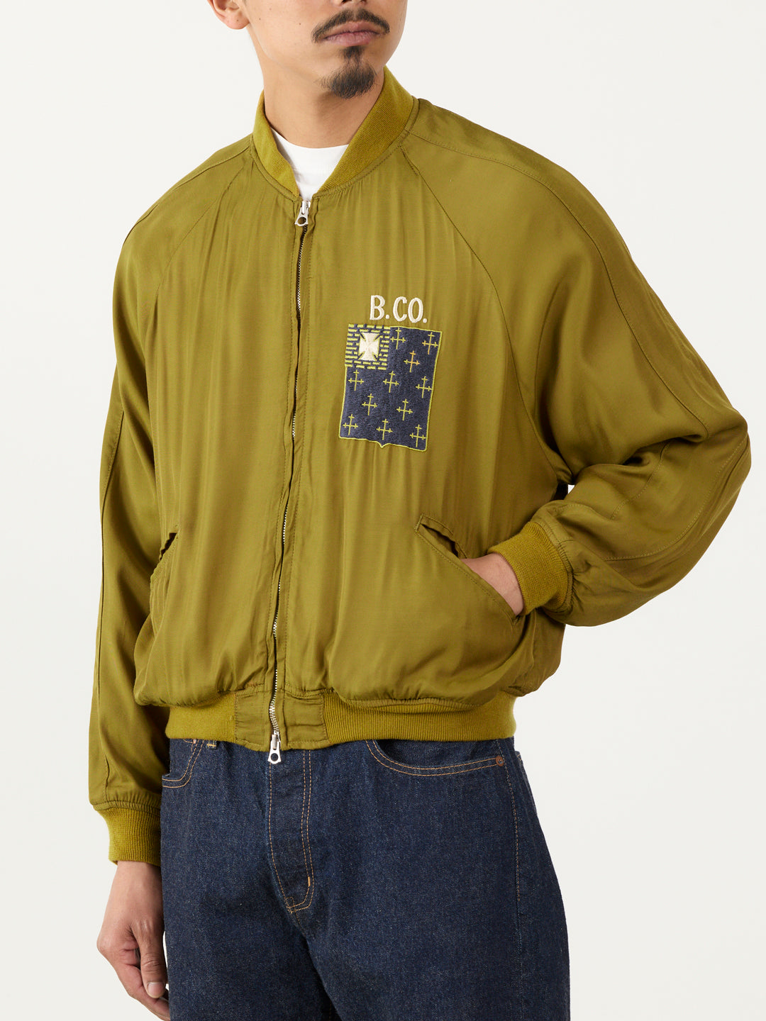 Rayon twill ska jacket (embroidery: JAPAN)