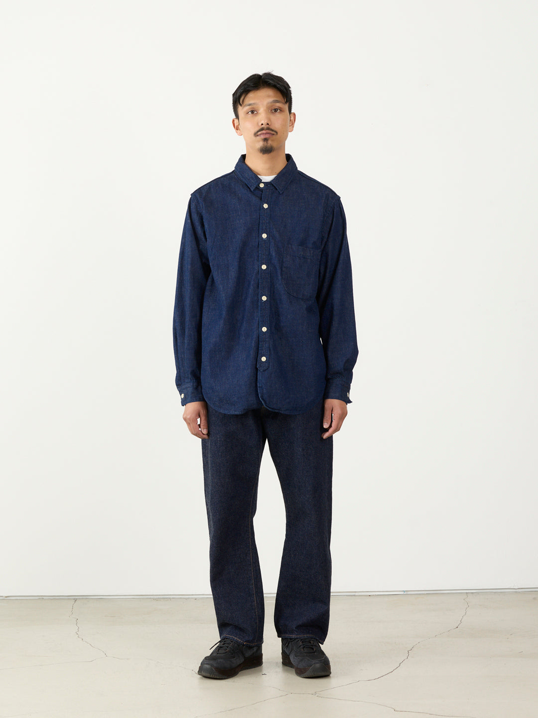 8.5oz DENIM WESTERNSHIRT(Chinstrap) ONEWASH