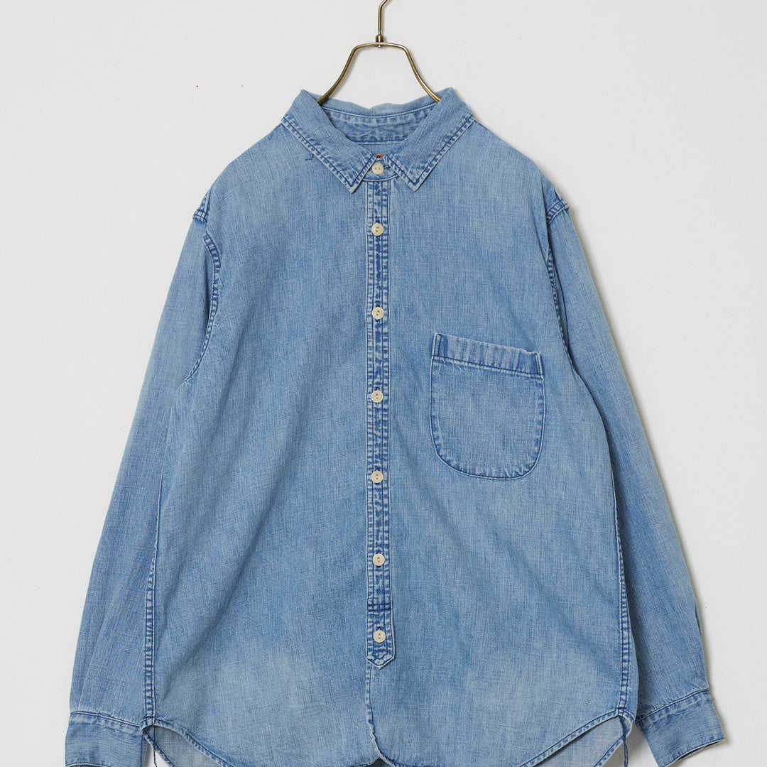 8.5oz DENIM WESTERNSHIRT(chinstrap)USEDWASH