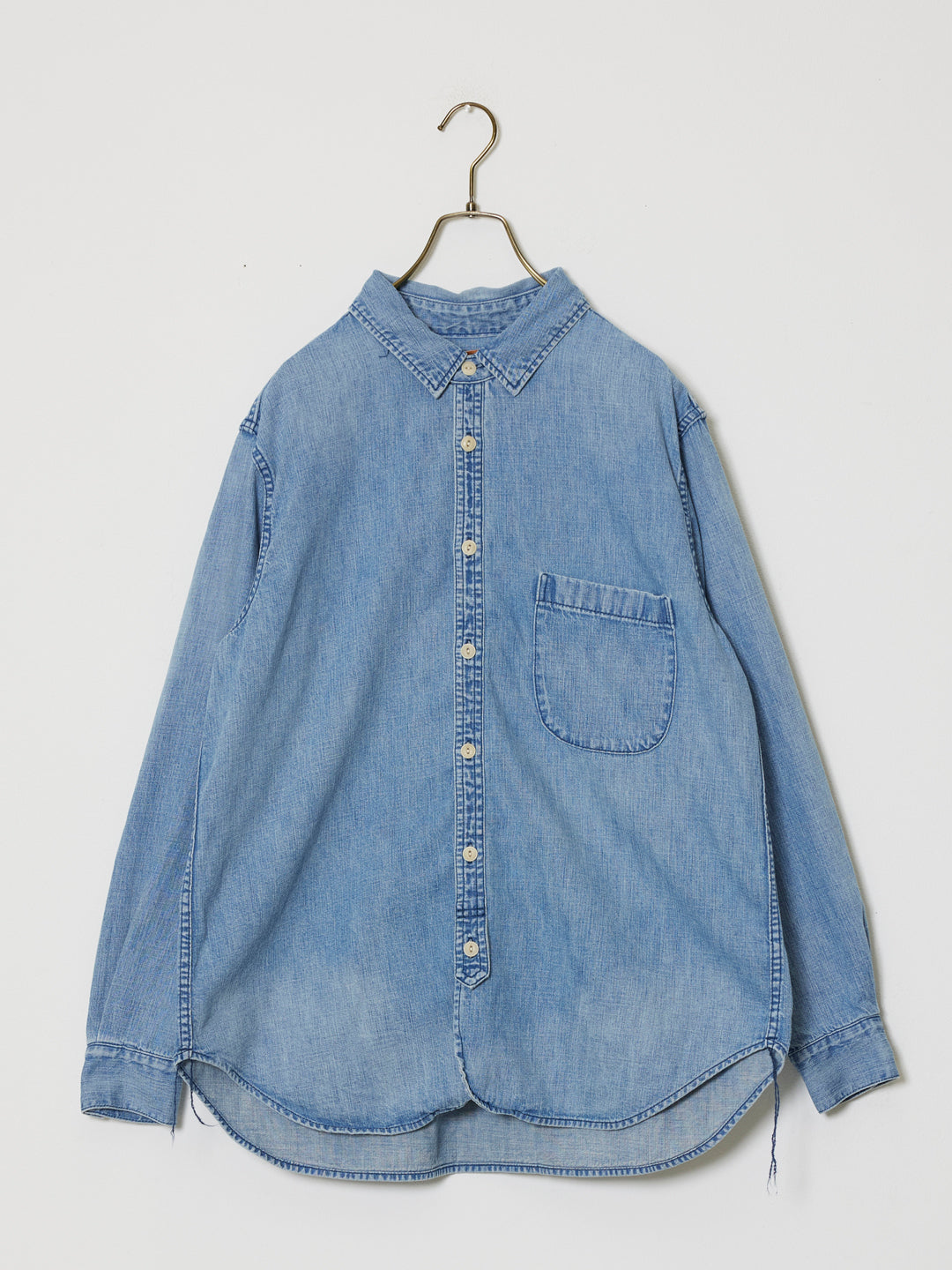 8.5oz DENIM WESTERNSHIRT(chinstrap)USEDWASH