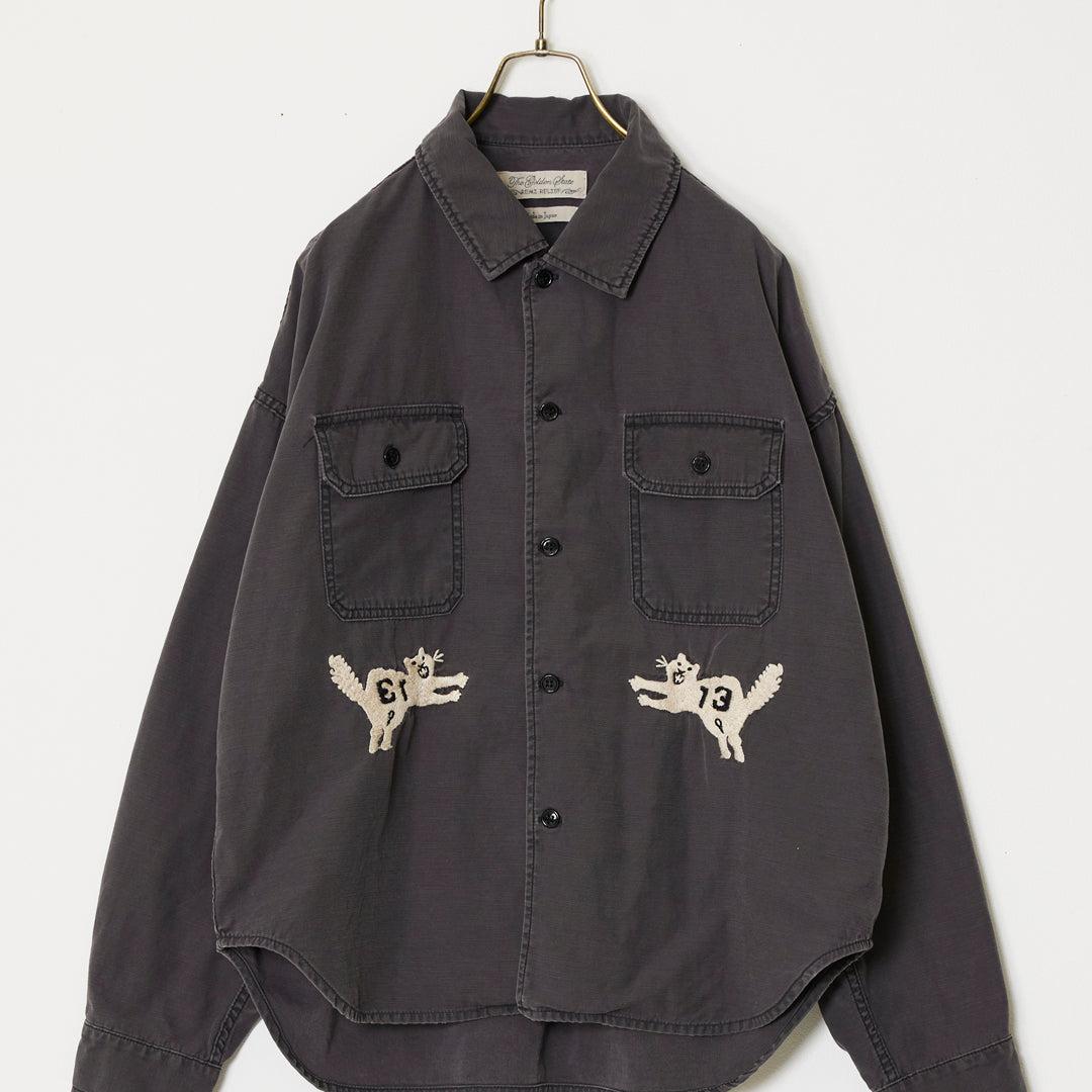 WIDE military shirt (embroidery: tiger)