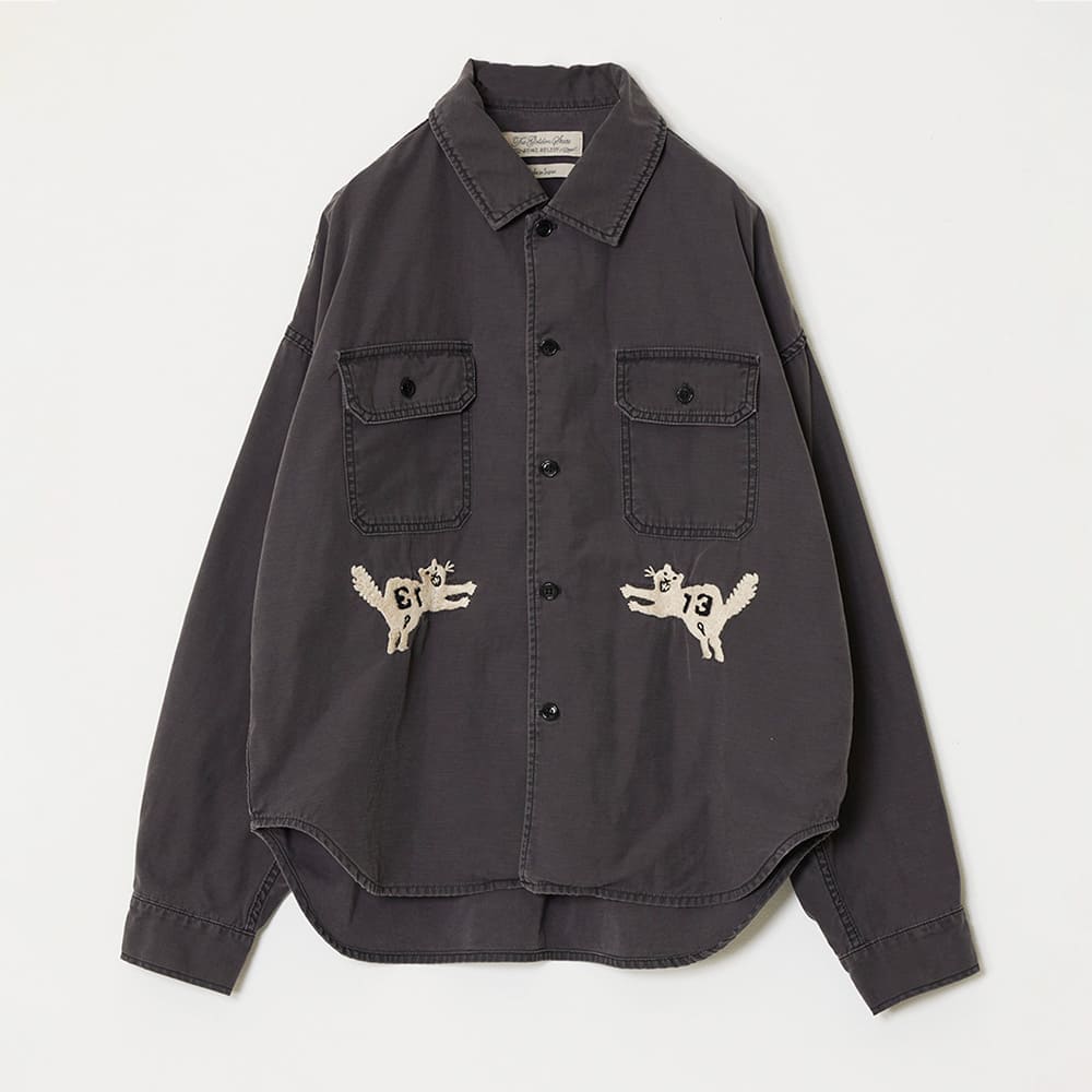 WIDE MILITARY SHIRT(刺繍：虎)