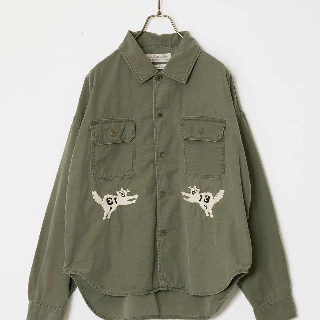 WIDE military shirt (embroidery: tiger)