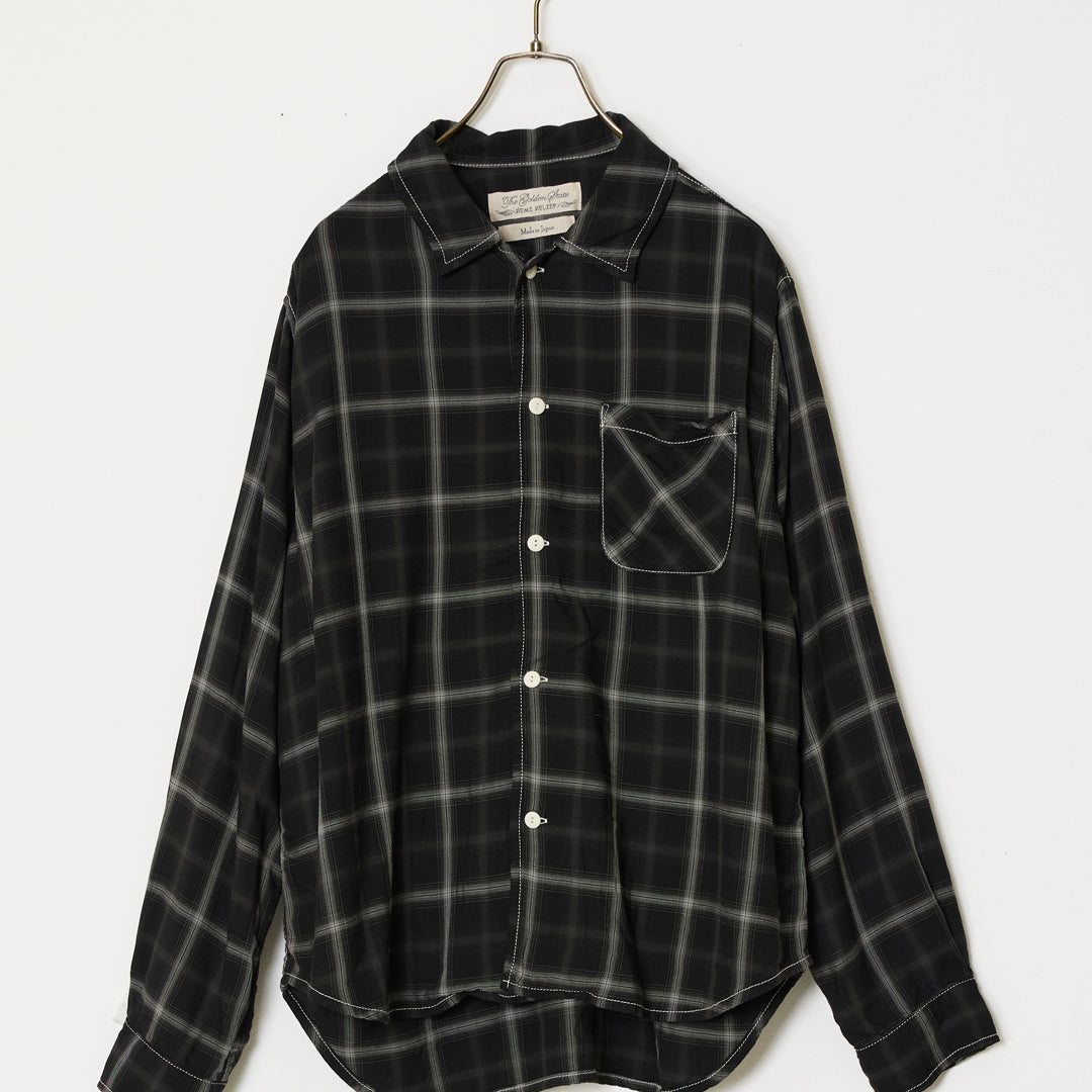 Rayon twill check regular shirt