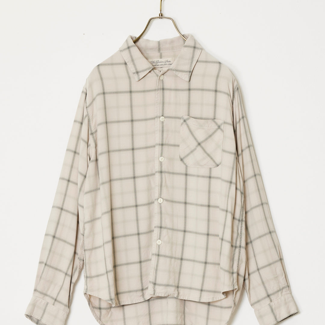 Rayon twill check regular shirt