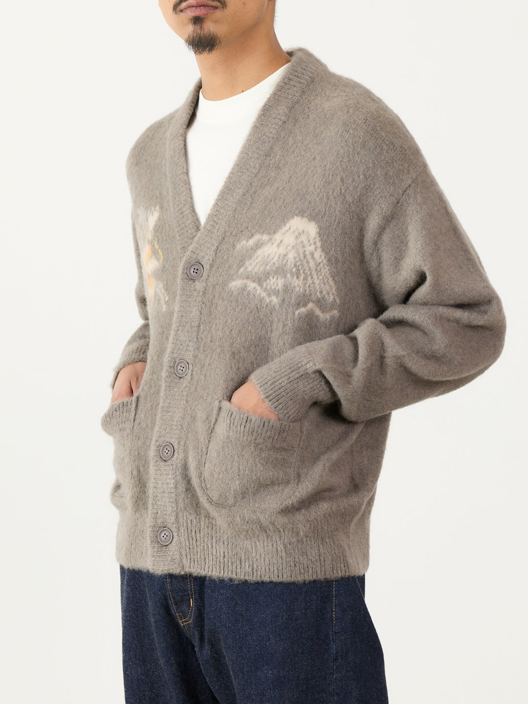 Brushed knit cardigan (ska pattern )