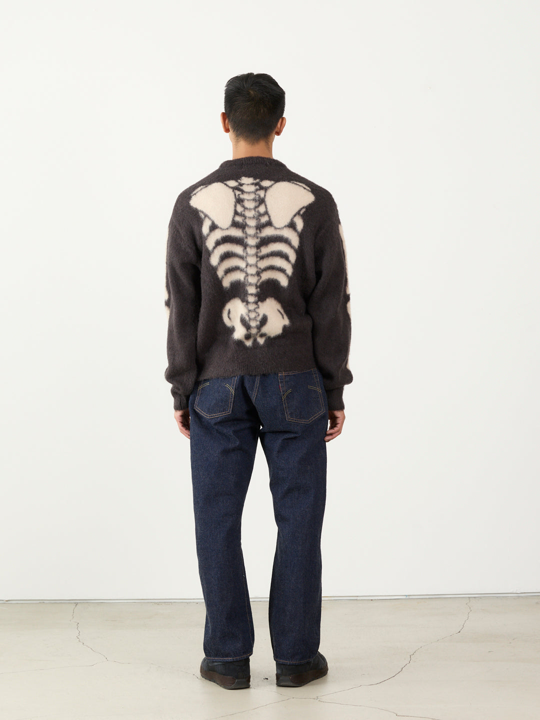 Brushed knit crew (Skull pattern)