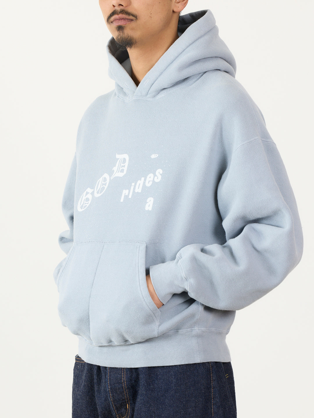 SP processed brushed-lined hoodie (GOD rides a)