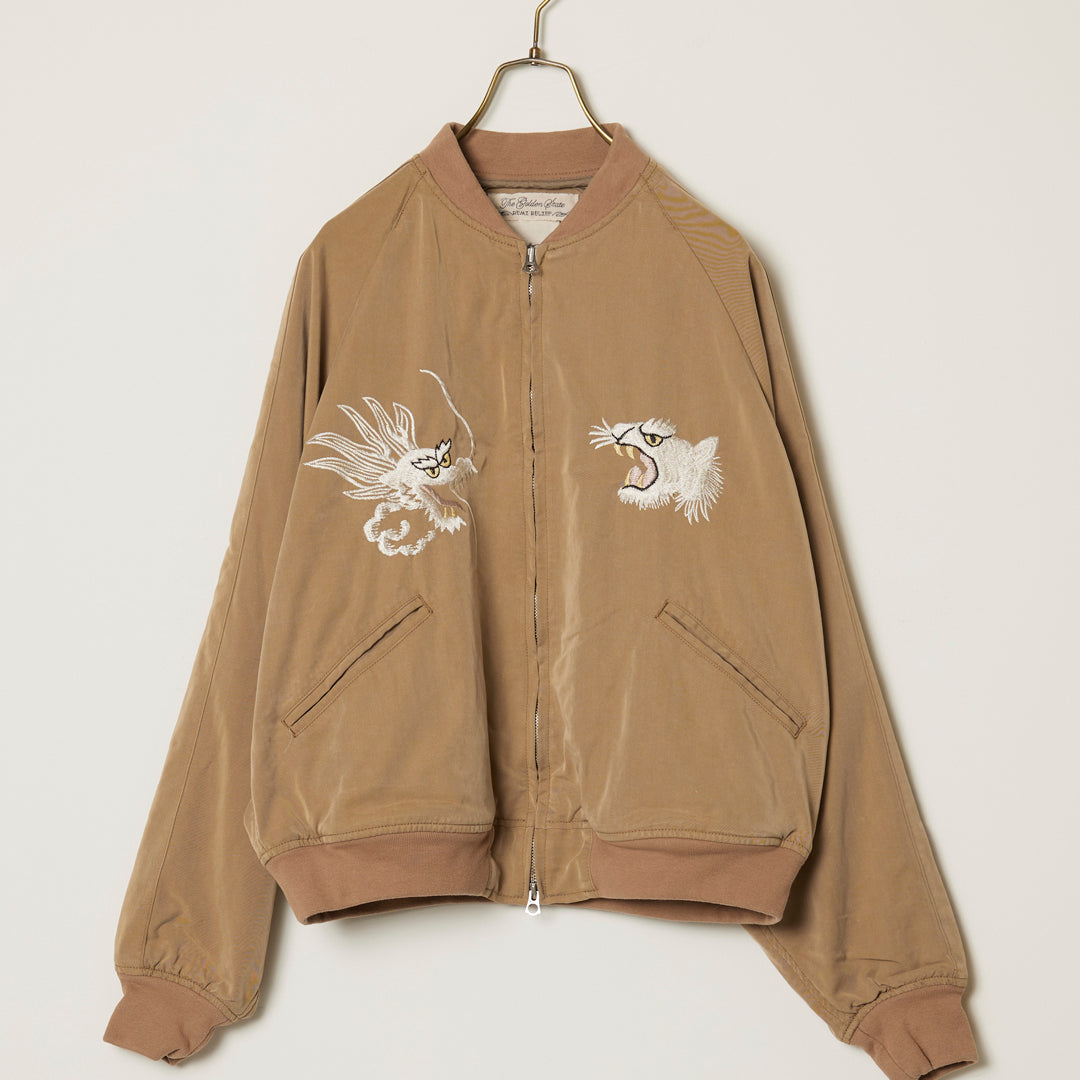 Rayon Fibril Twill Sukajan Jacket (Embroidery: Dragon and Tiger)