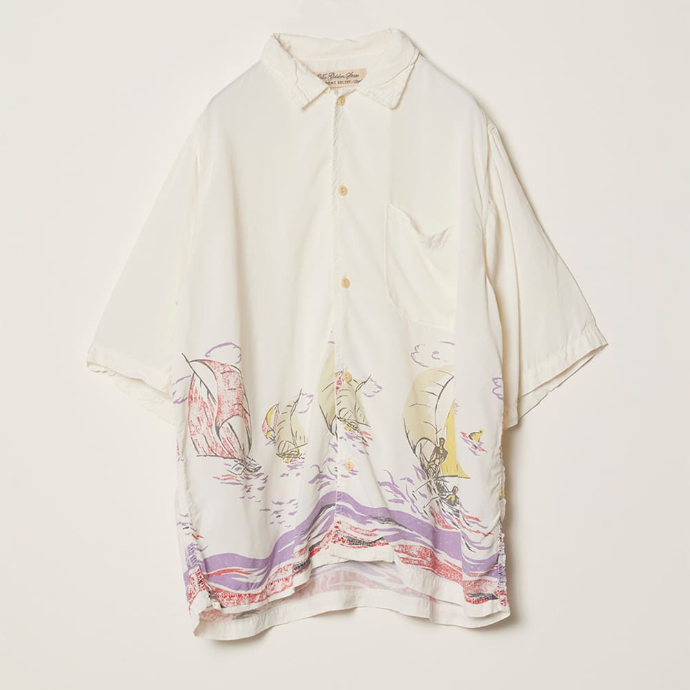 レーヨンアロハシャツ(ヨット総柄)