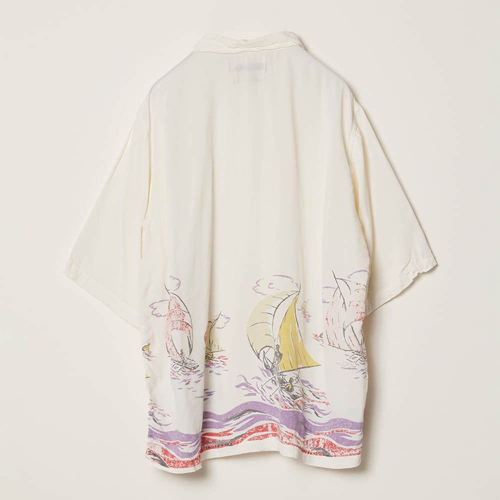 レーヨンアロハシャツ(ヨット総柄)