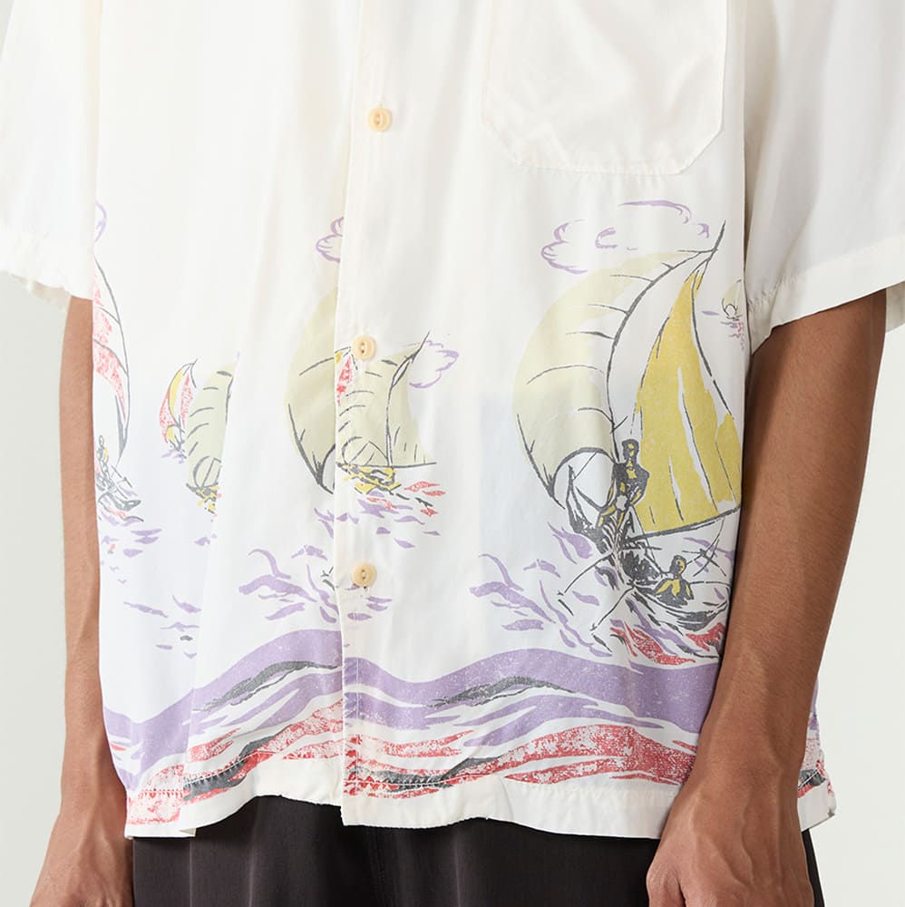 レーヨンアロハシャツ(ヨット総柄)