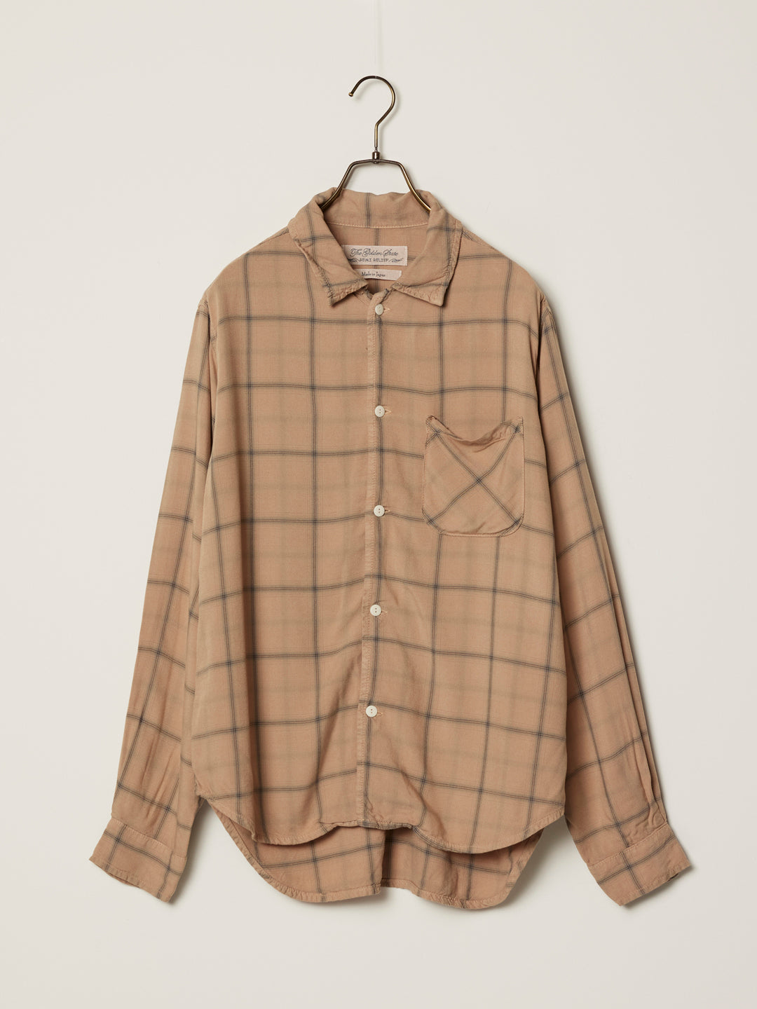Rayon twill check shirt