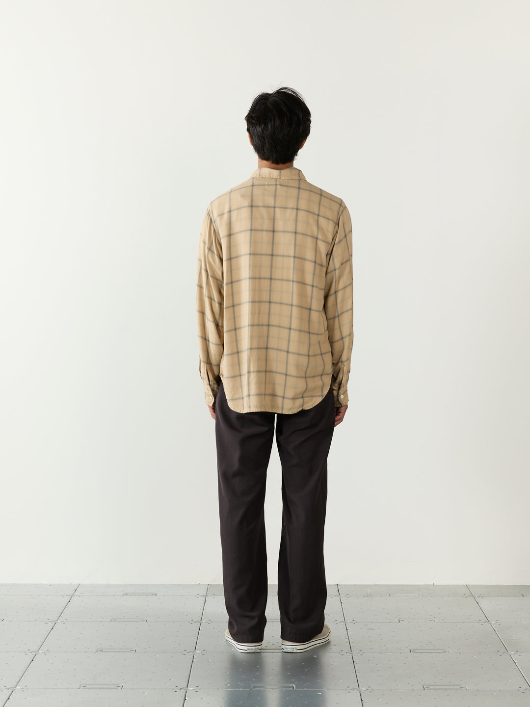Rayon twill check shirt