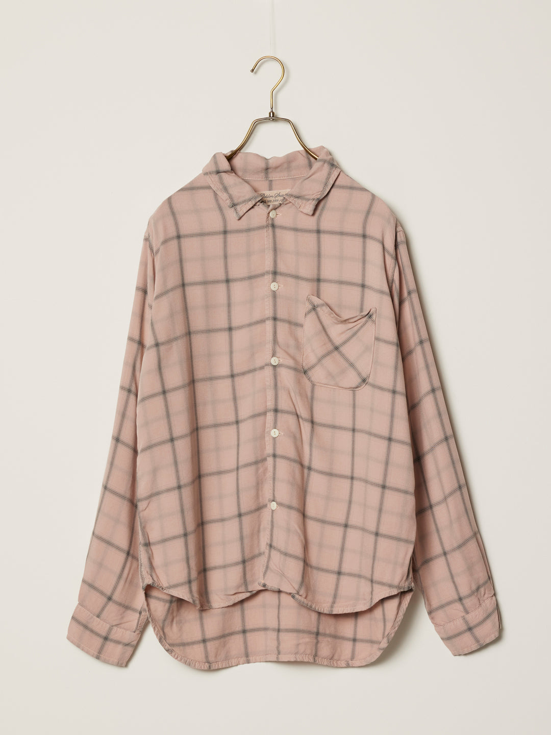 Rayon twill check shirt