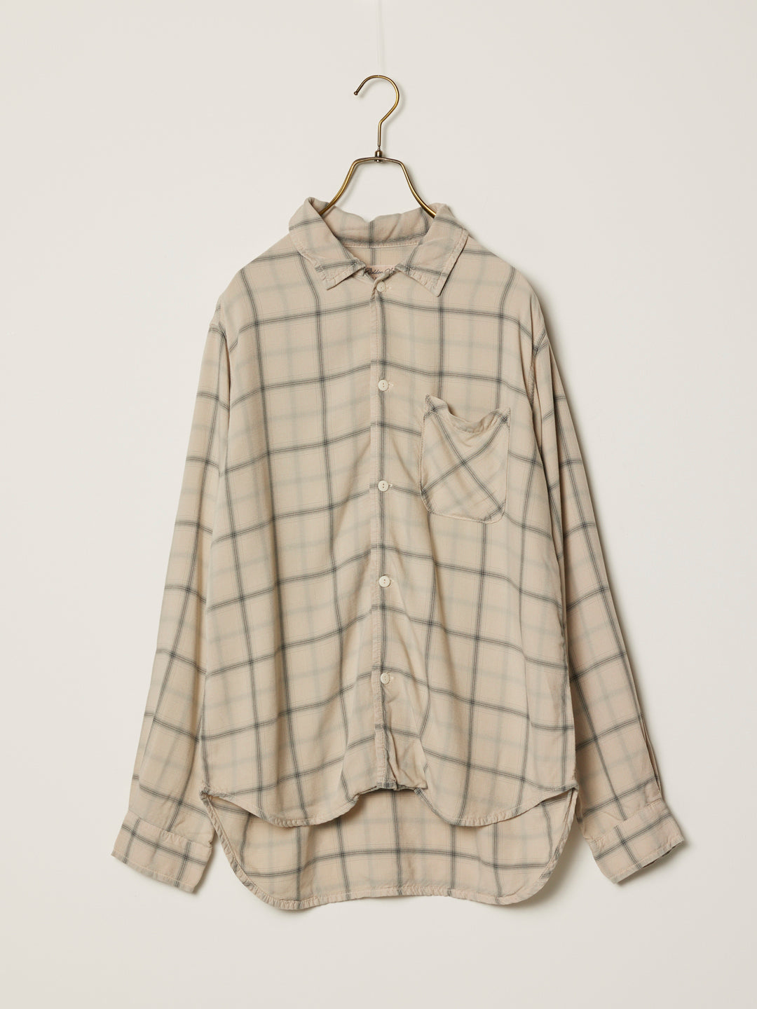 Rayon twill check shirt