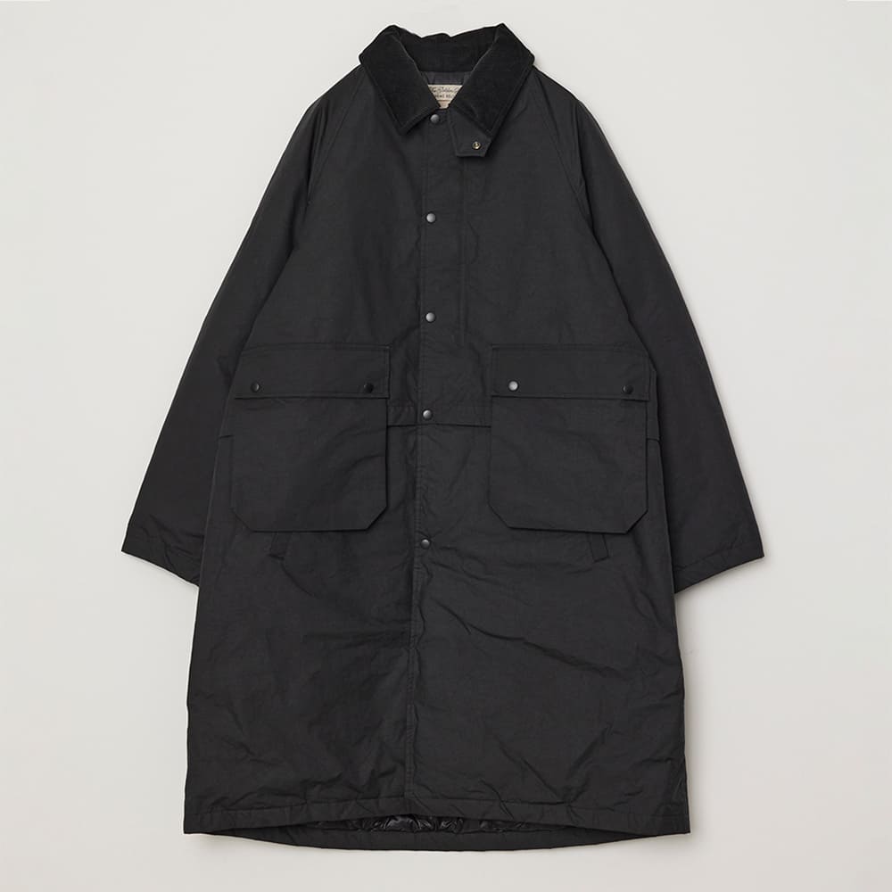 Water-repellent coated polyester hunting down long jacket