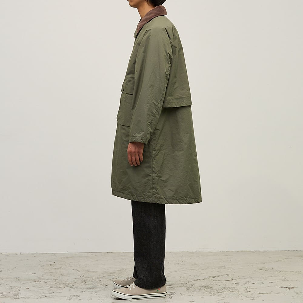 Water-repellent coated polyester hunting down long jacket