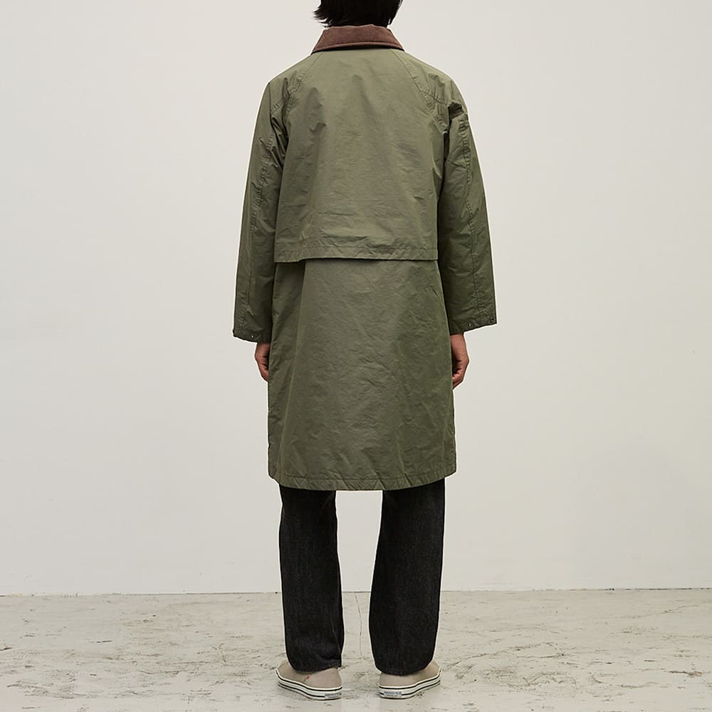 Water-repellent coated polyester hunting down long jacket