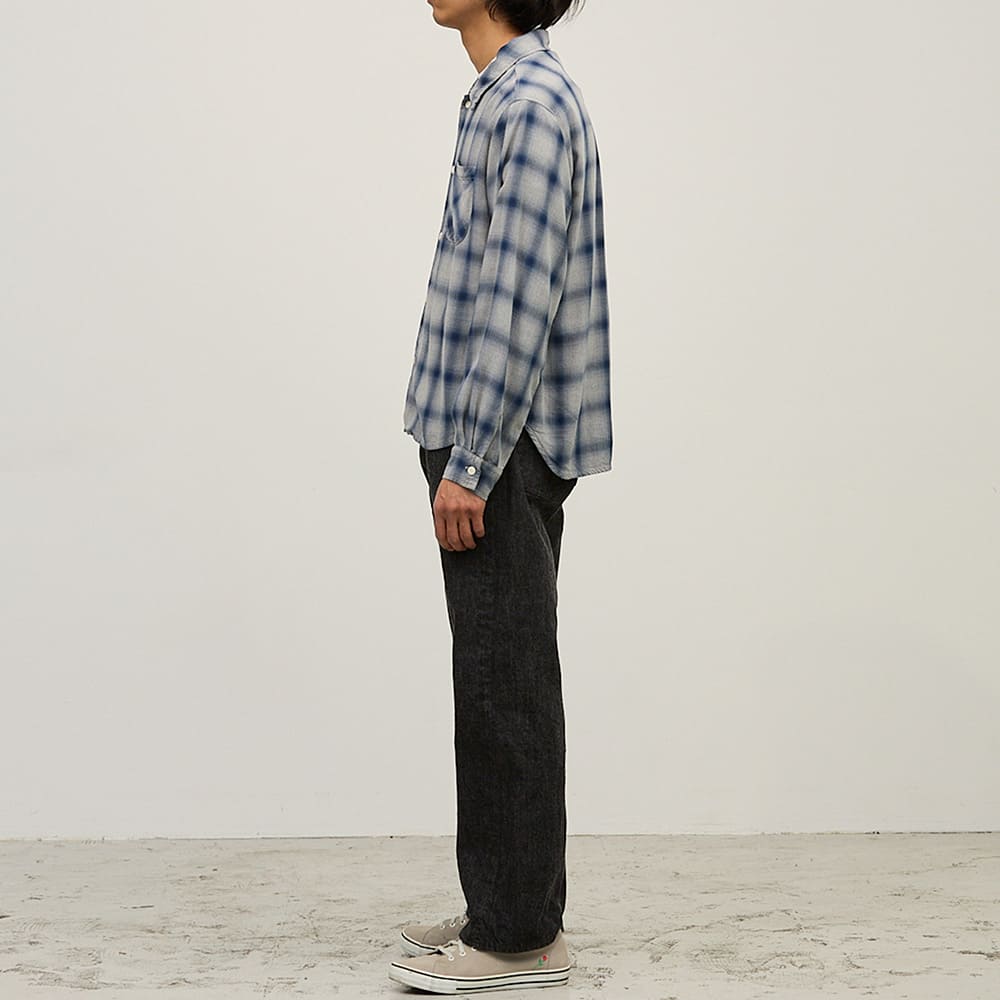 レーヨンオンブレーチェックシャツ