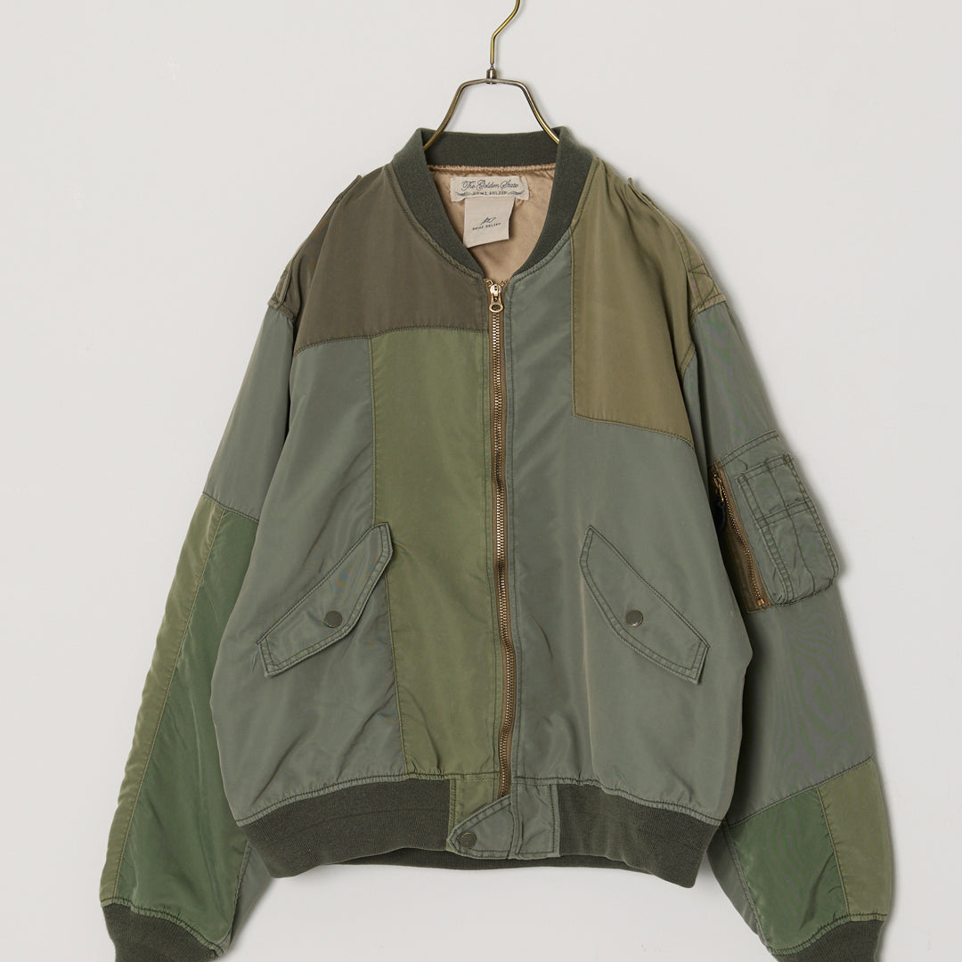 Recycled Nylon Twill Patchwork L2B Flight Jacket