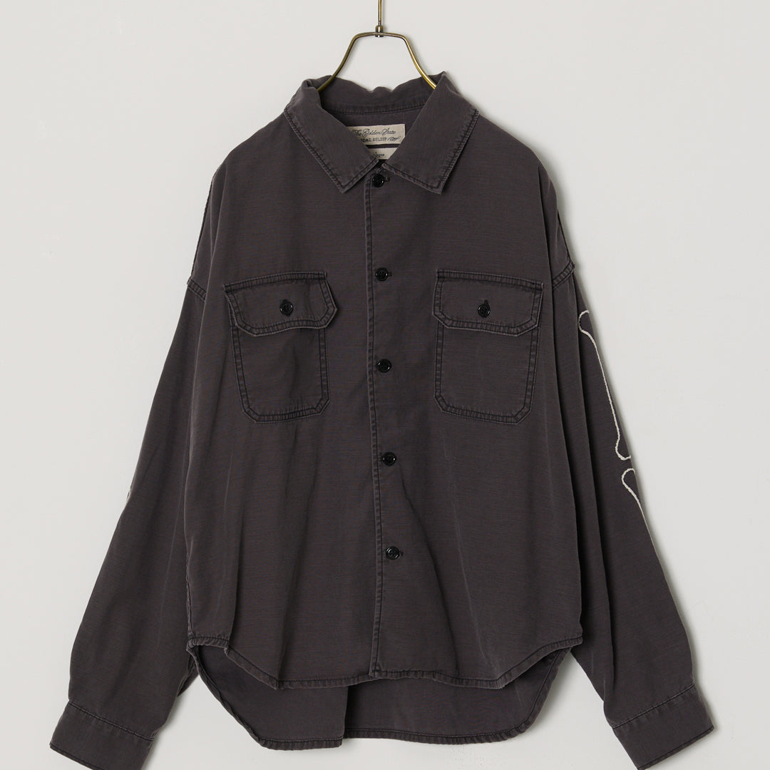 WIDE MILITARY SHIRT(刺繍：BONE)