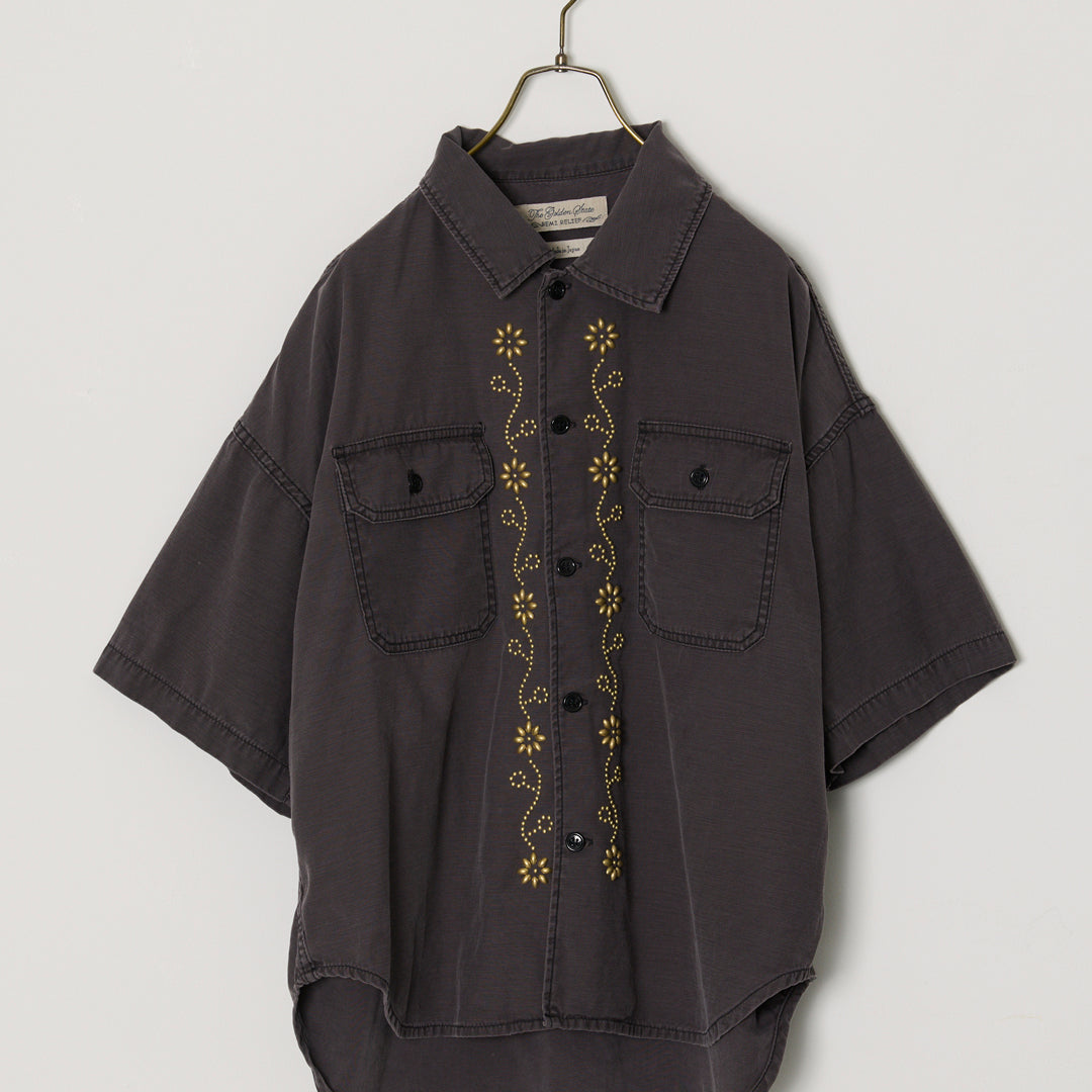 WIDE MILITARY S/S SHIRT(フロントスタッズ)