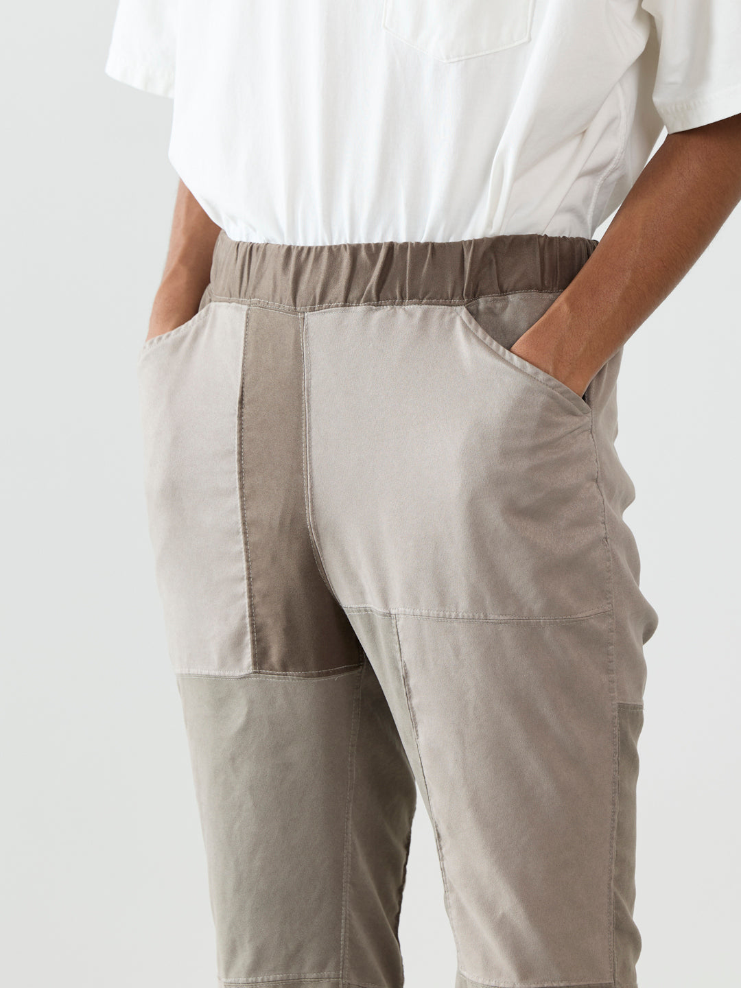 Patchwork Eco Suede Easy Pants