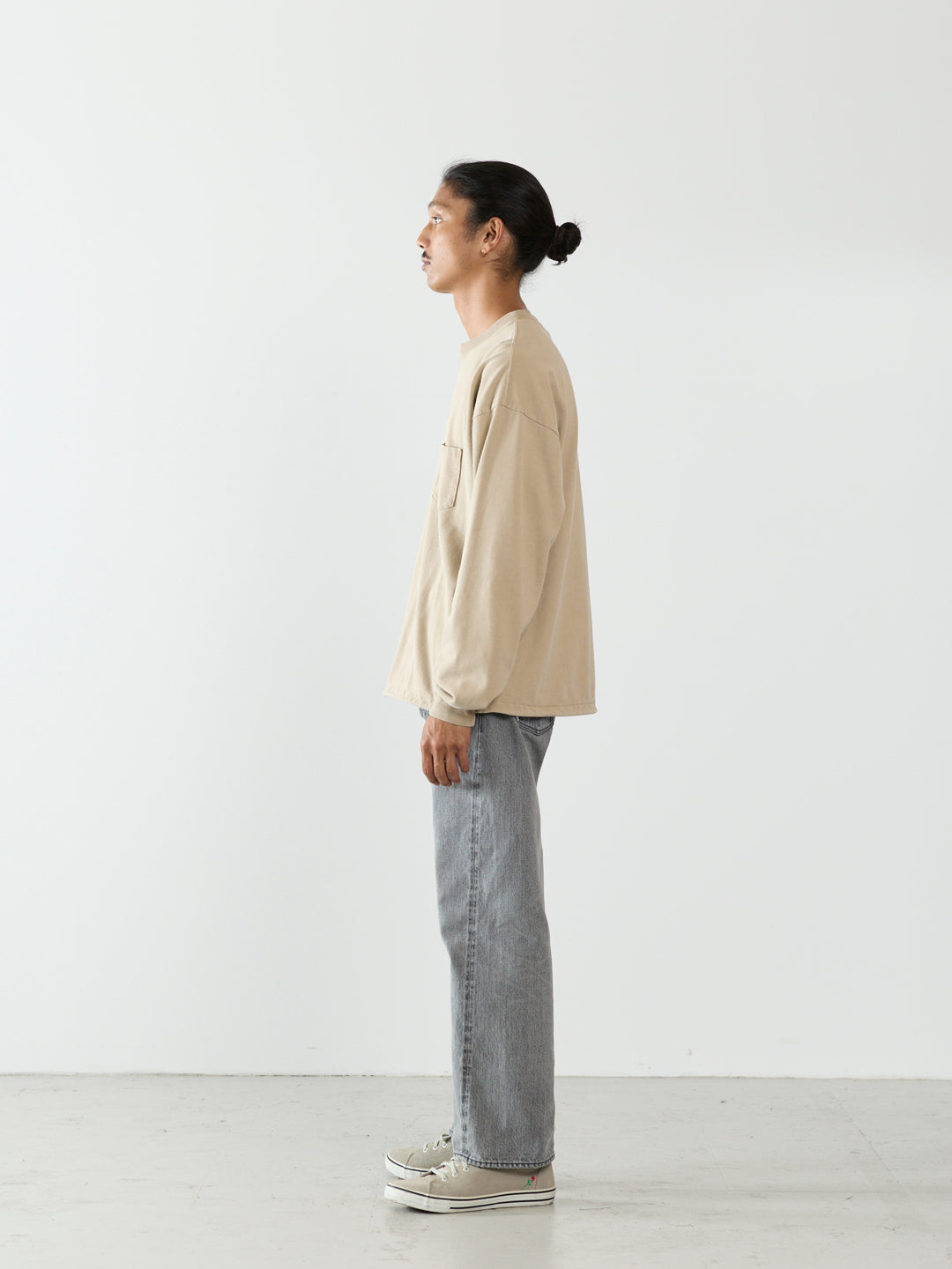 Supima fleece-lined long-sleeve T-shirt